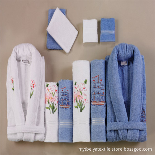 Hot Sale Printing Comfortable Velour 100% Cotton Bathrobe